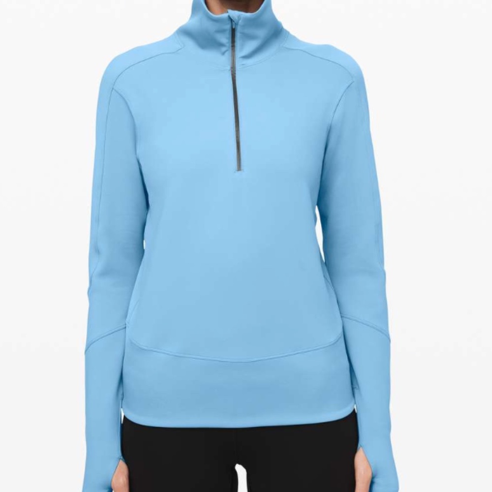 Lululemon Blue Run to Reset 1/2 Zip Size Large